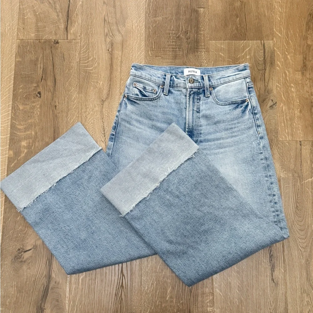 Pistola Lana Raw Hem Ankle Wide Leg Jeans Snowcat - Picture 3 of 12